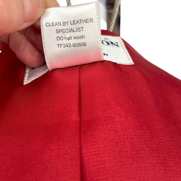Pendleton Red Leather Jacket / 1990s Y2K Zip Front Soft Leather Blazer / Med 10 - Picture 9 of 9